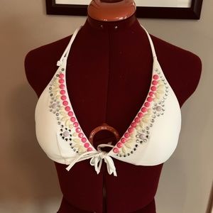 EUC Victoria's Secret Jewelled Bikini Top - sz S
